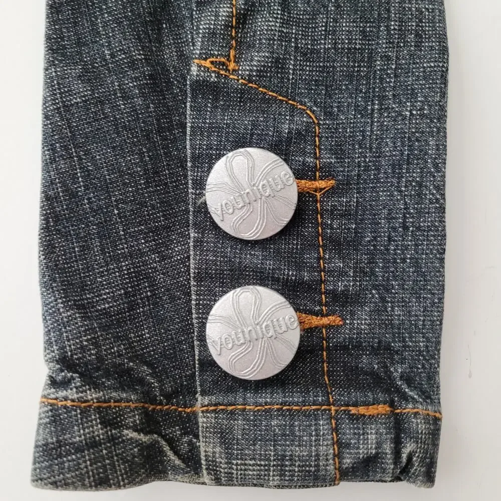 Younique Black Denim Blazer Tailored Jacket S Structured Workwear Casual Edgy